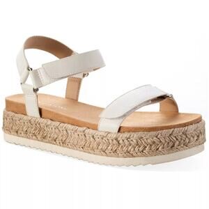 Sun + Stone Women Rylaan Ankle Strap Espadrille Sandal Size US 11M White Smooth